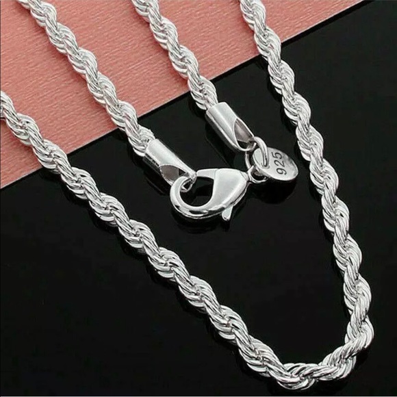 925 Sterling Silver Rope Chain - Picture 4 of 8